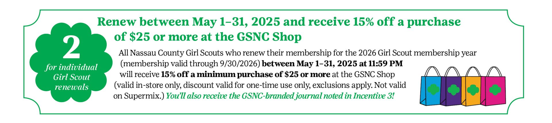 GSNC Renew Incentive 2 - Shop Discount Incentive